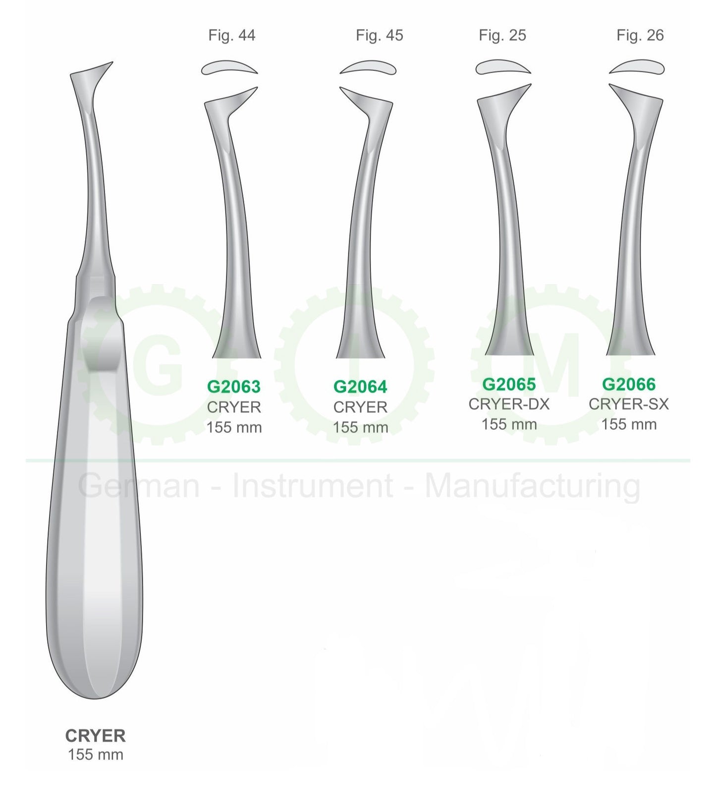 Cryer Elevators Set & Individual Instruments