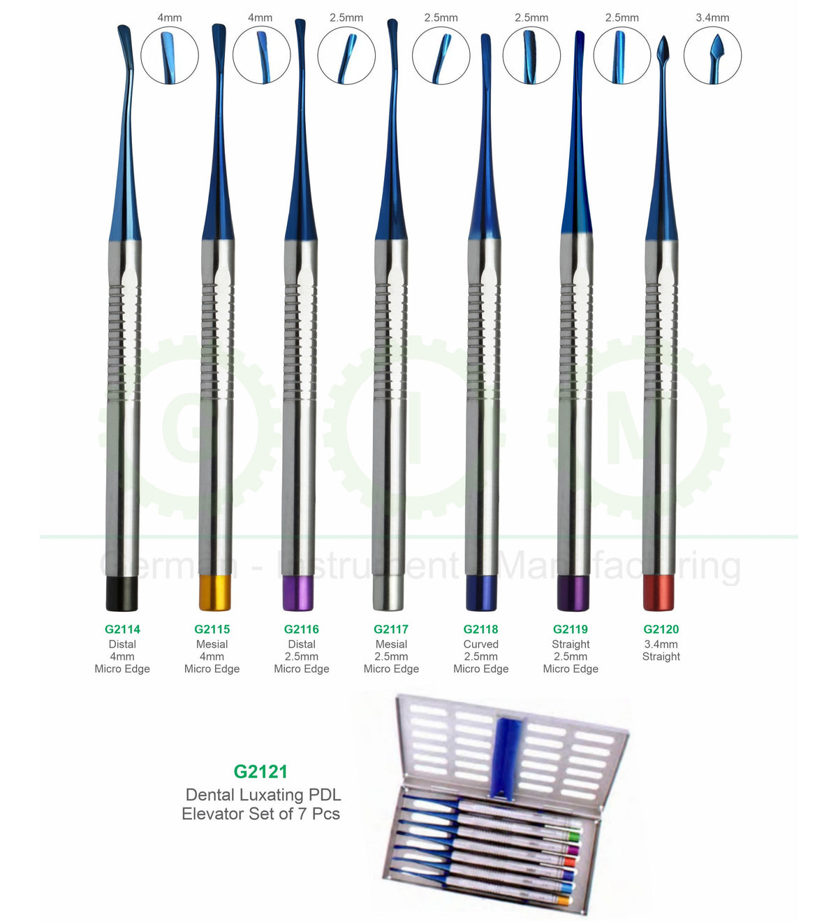 Premium Dental Luxating PDL Elevator Surgical Instrument Set Stainless Steel