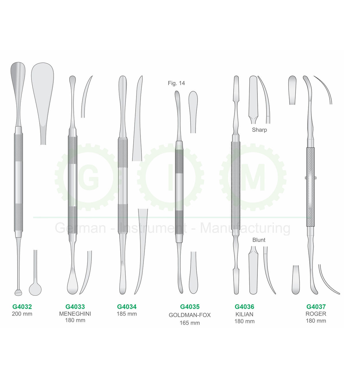 Dental Periosteal Elevators and Raspatories Set