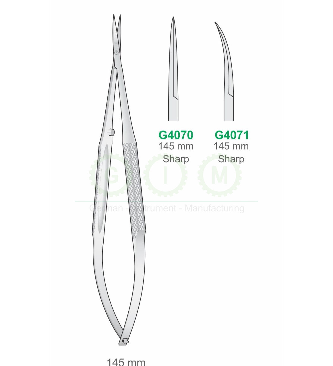 Micro Spring Scissors 145mm Sharp Straight and Curved - G4070 / G4071