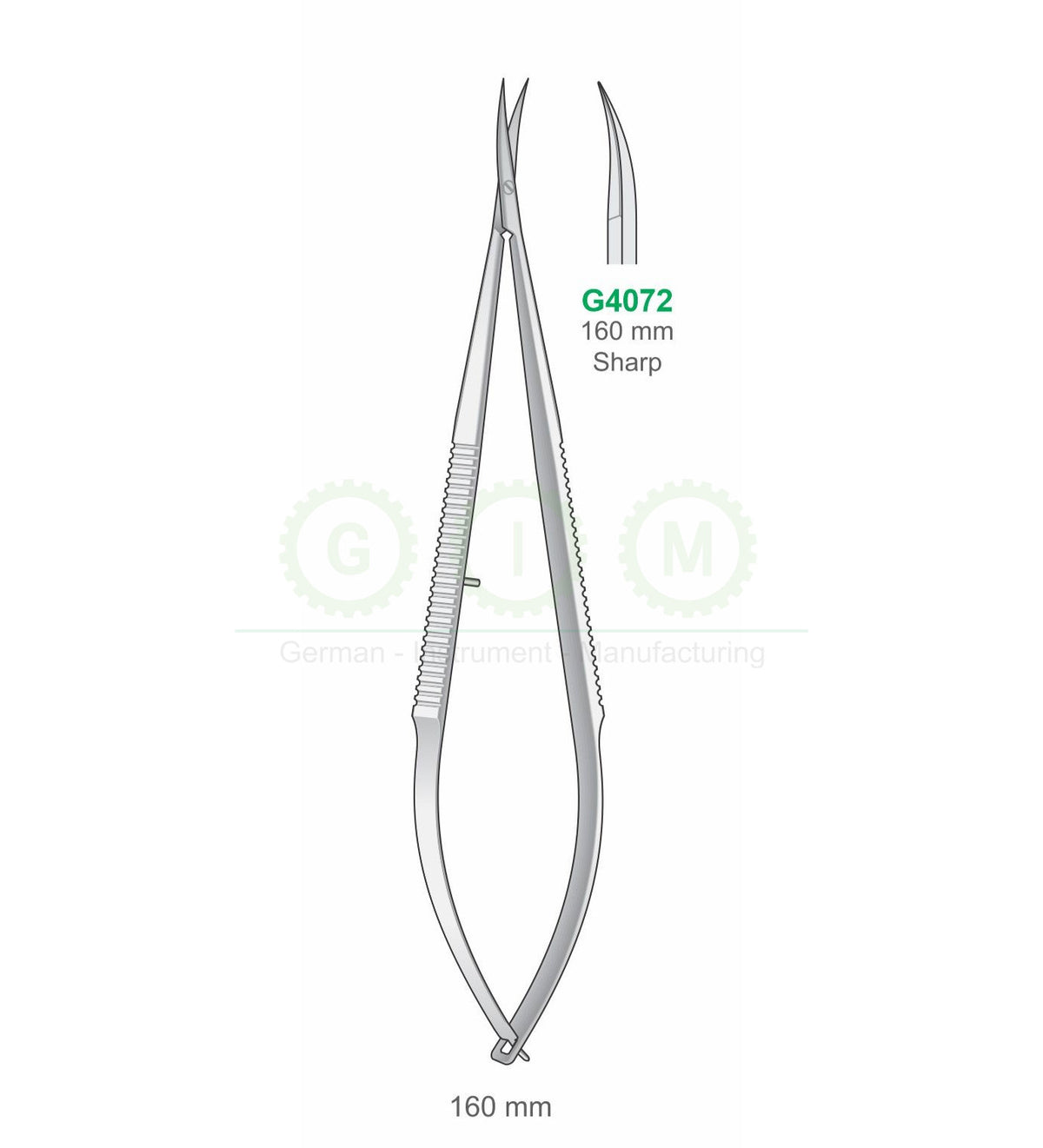 Micro Spring Scissors 160mm Sharp Curved - G4072