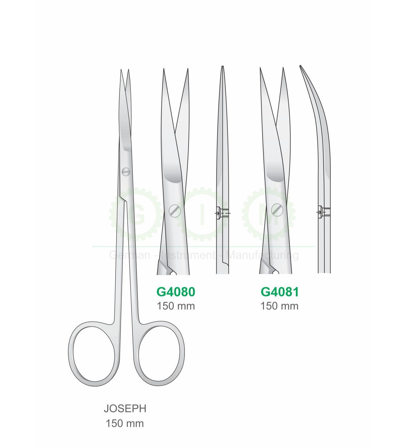 Joseph Surgical Scissors 150mm Straight and Curved - G4080 / G4081