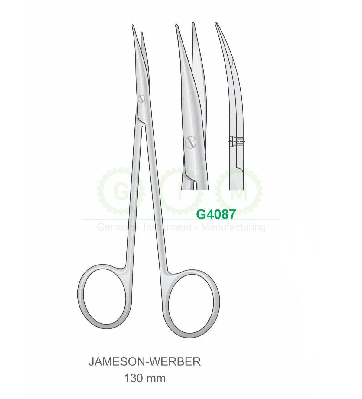 Jameson-Werber Surgical Scissors 130mm Curved - G4087