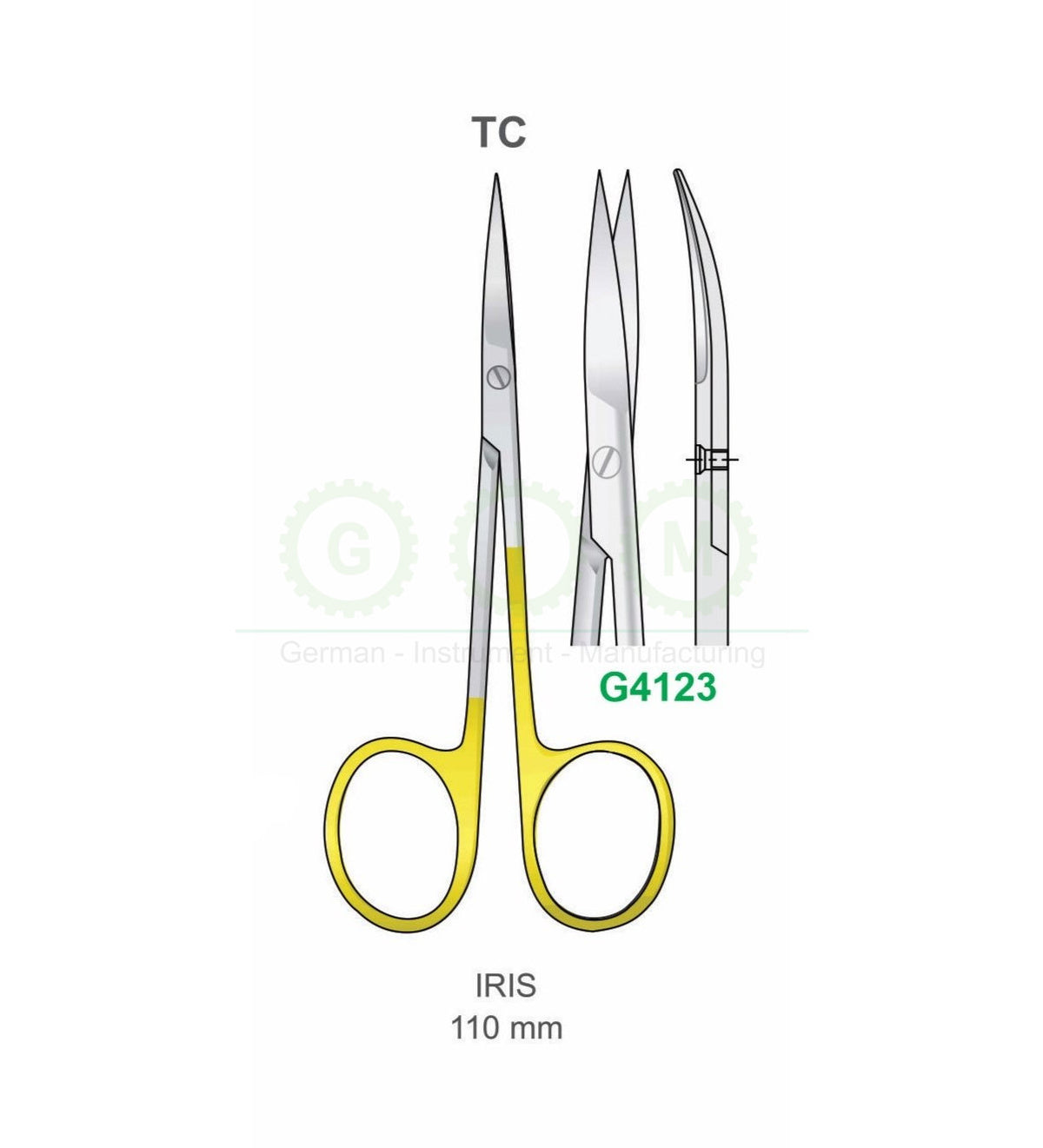 Iris Surgical Scissors 110mm Tungsten Carbide Straight - G4123