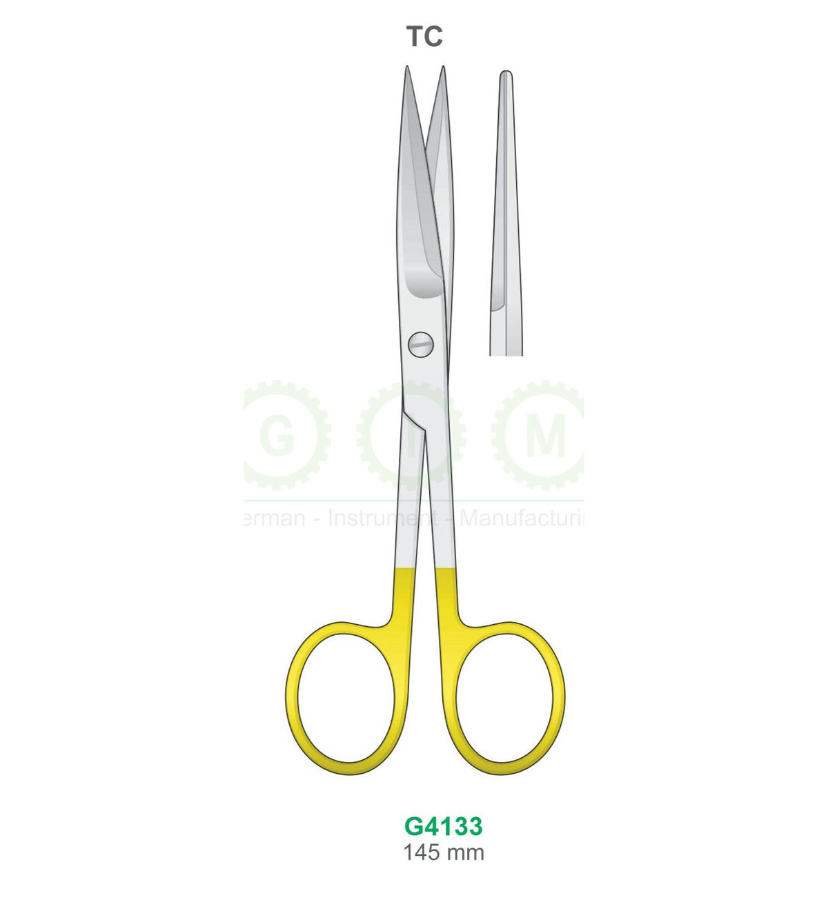 Surgical Operating Scissors 145mm Tungsten Carbide Curved - G4133