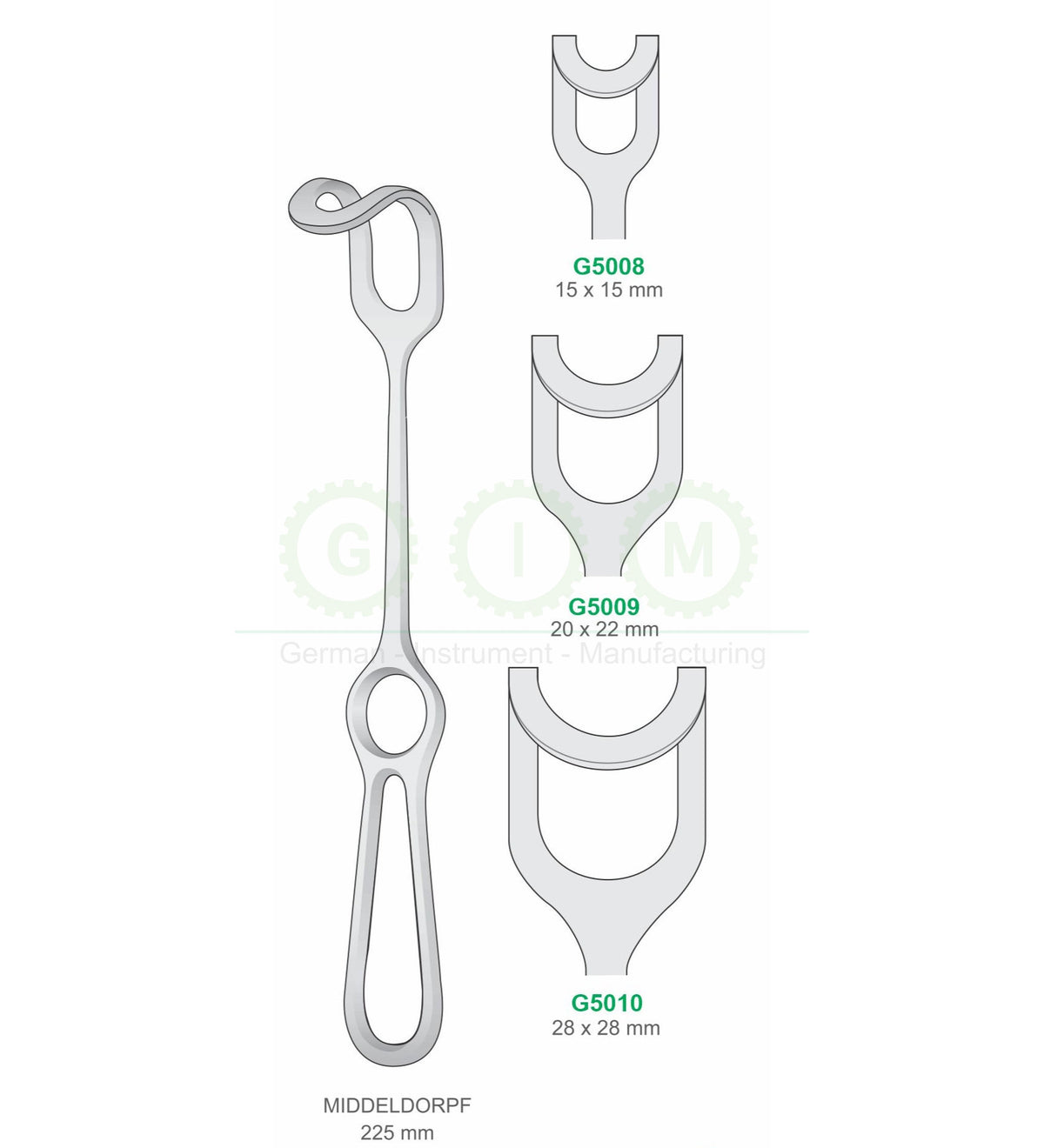 Middle Dropf Retractors, 225mm