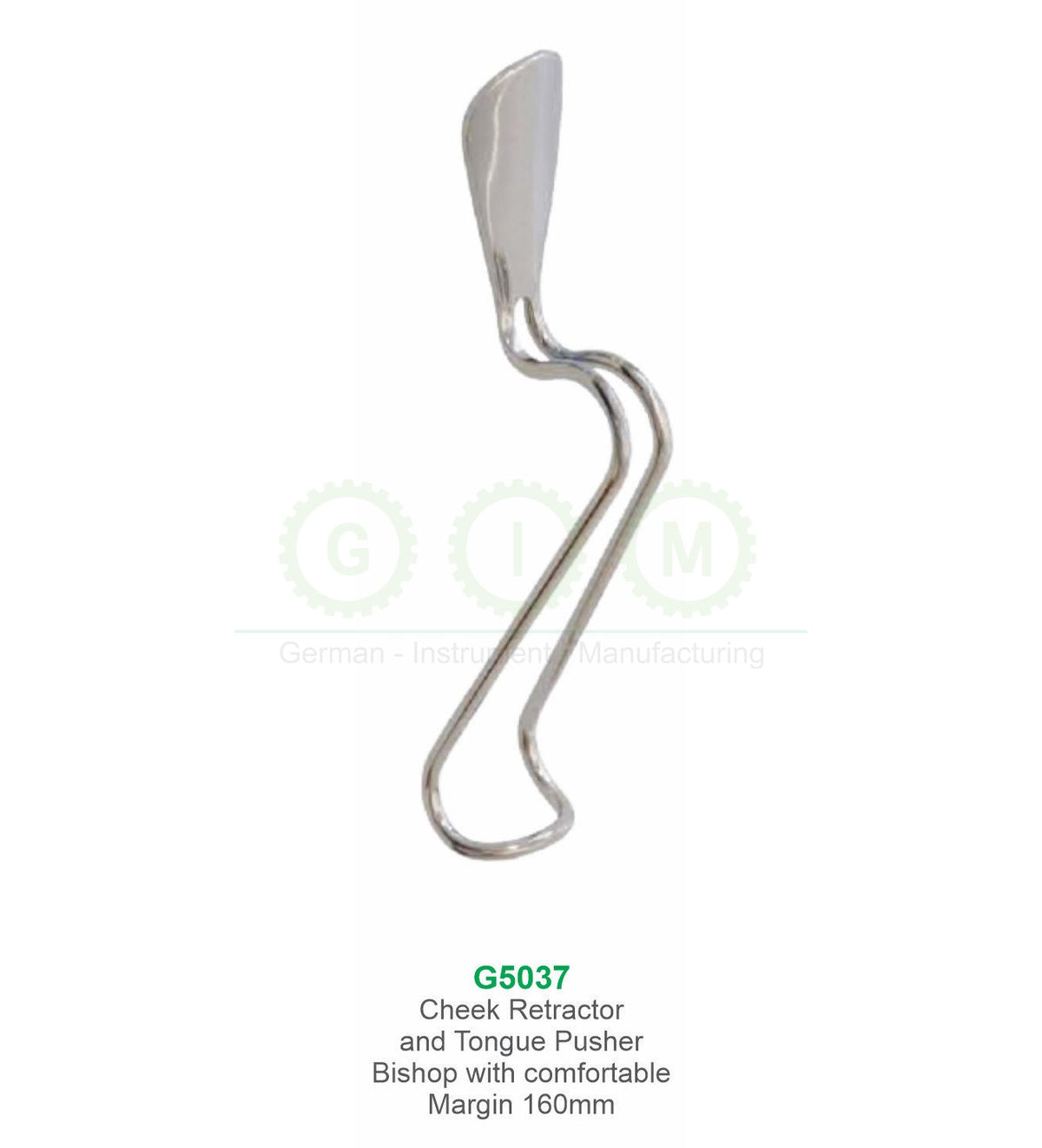Bishop Cheek Retractor and Tongue Pusher, 160mm