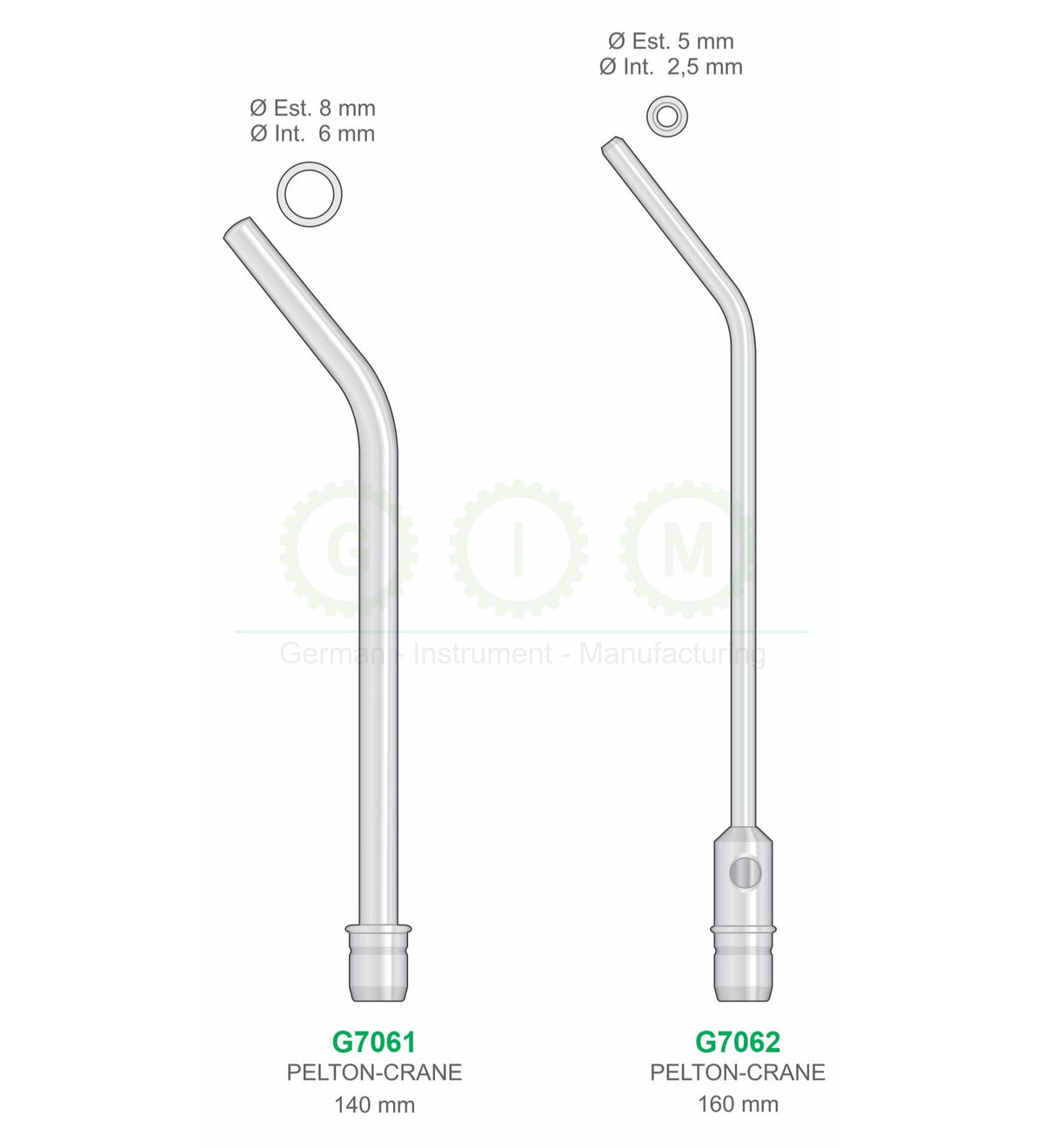 Pelton-Crane Suction Tubes, 140–160mm