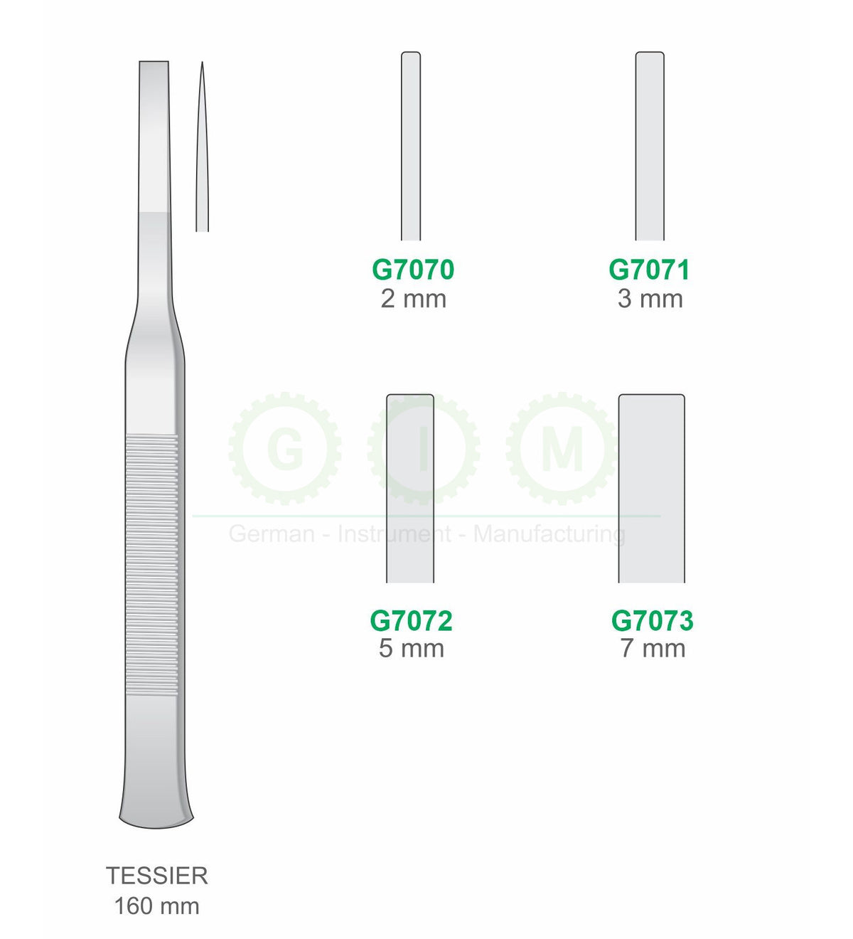Tessier Osteotomes, 160mm