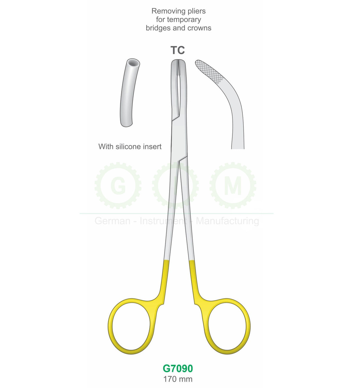 Crown Removing Pliers with Silicone Insert, 170mm