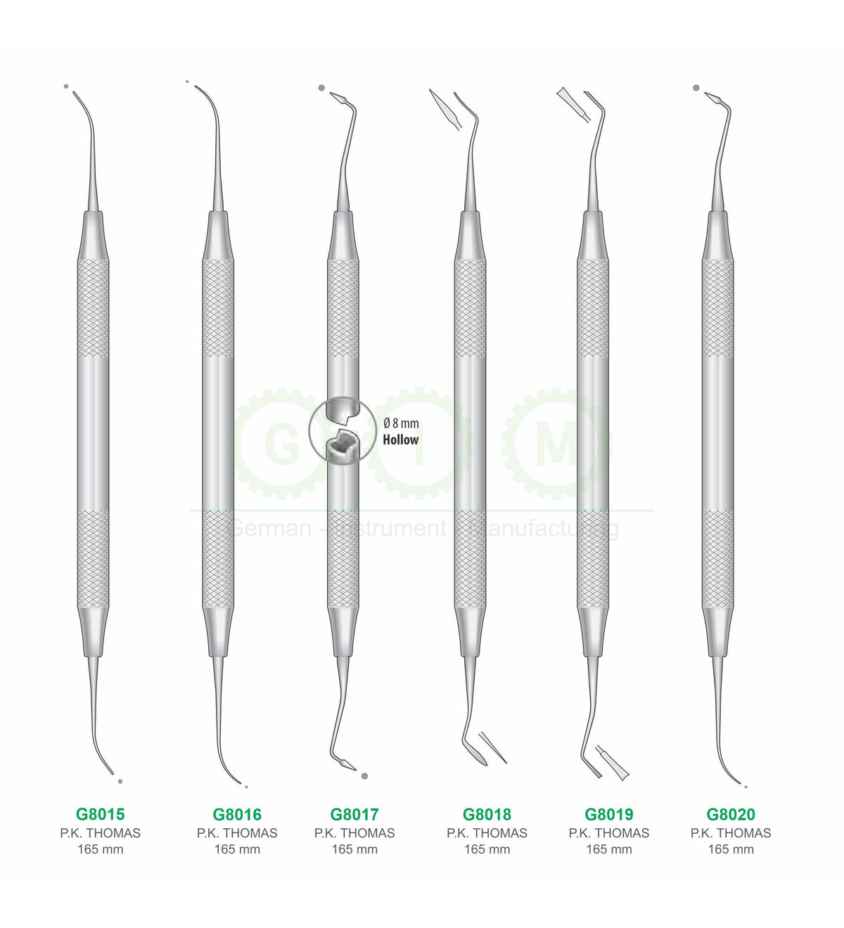 P.K. Thomas Dental Laboratory Instruments, 165mm