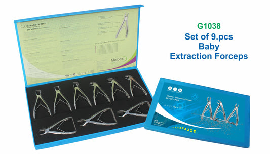 Set of 9 Baby Extraction Forceps G1038 | Pediatric Dental Surgical Instruments Set Pakistan
