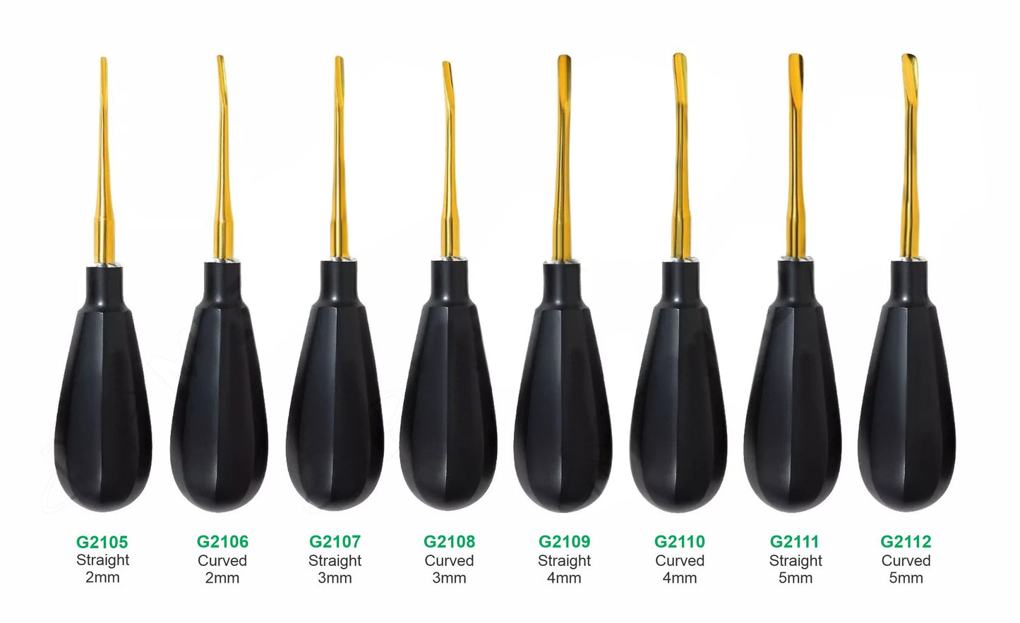 Premium Luxator Elevator Black and Gold Dental Surgical Instrument Set
