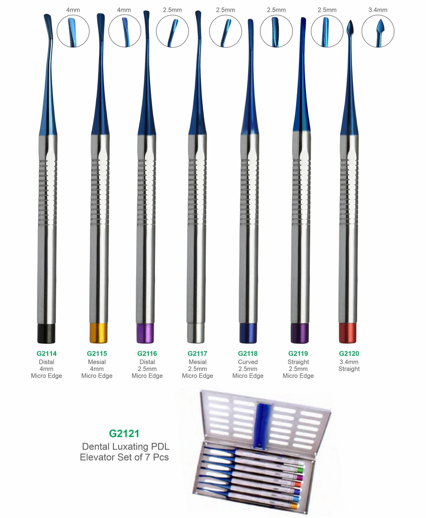 Premium Dental Luxating PDL Elevator Surgical Instrument Set Stainless Steel
