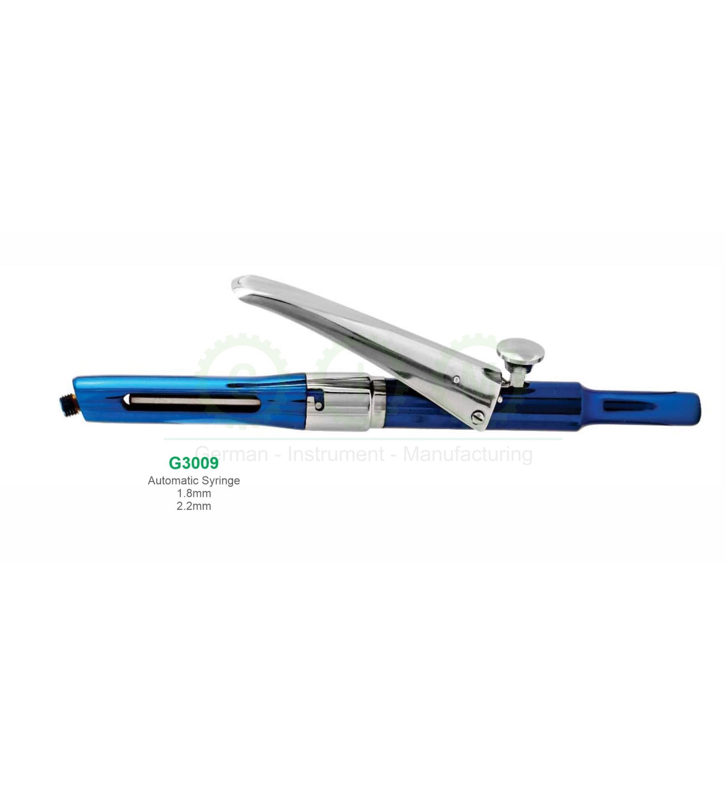 Automatic Dental Syringe - Blue Titanium Coated - 1.8mm / 2.2mm G3009