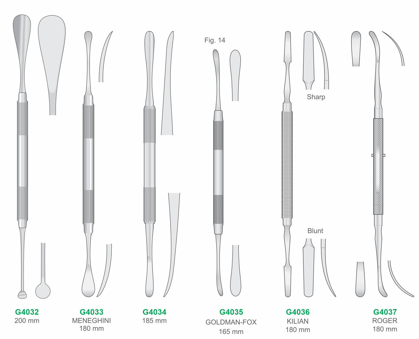 Dental Periosteal Elevators and Raspatories Set