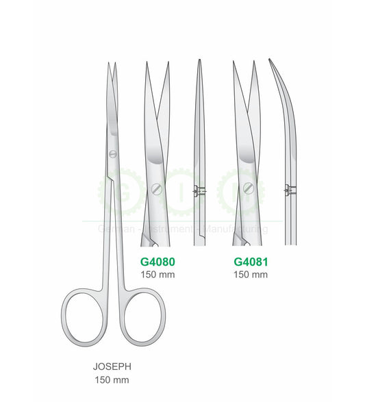 Joseph Surgical Scissors 150mm Straight and Curved - G4080 / G4081