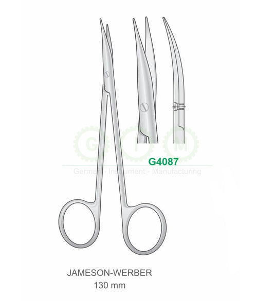 Jameson-Werber Surgical Scissors 130mm Curved - G4087