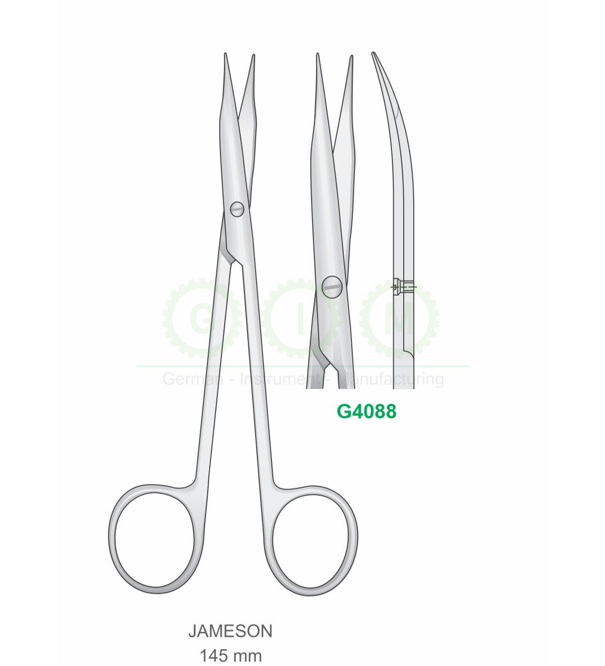 Jameson Surgical Scissors 145mm Straight Curved - G4088