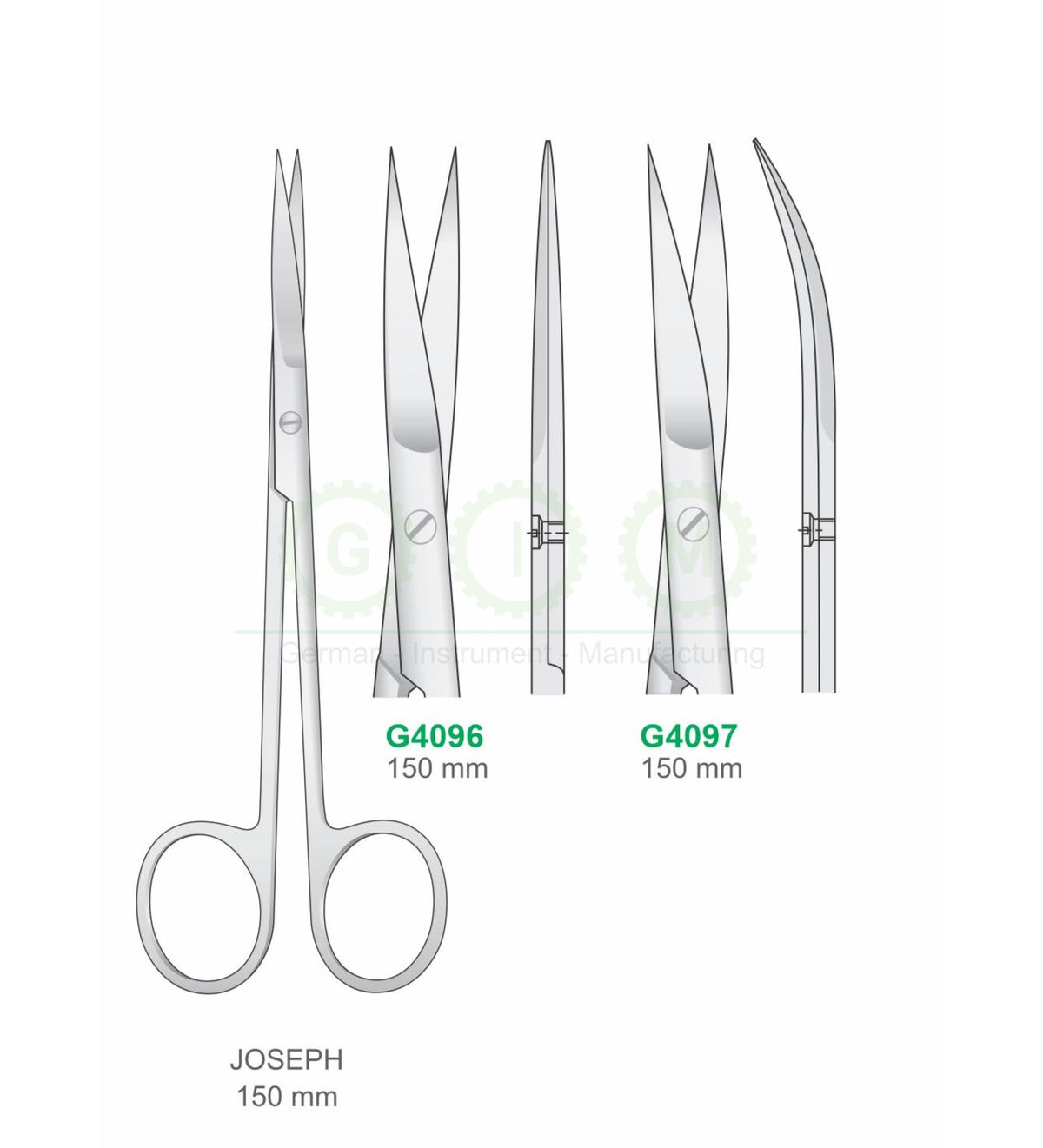 Joseph Surgical Scissors 150mm Straight and Curved - G4096 / G4097