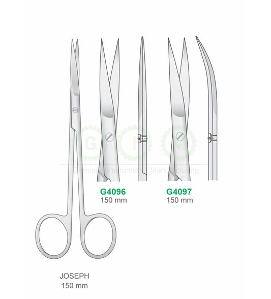 Joseph Surgical Scissors 150mm Straight and Curved - G4096 / G4097