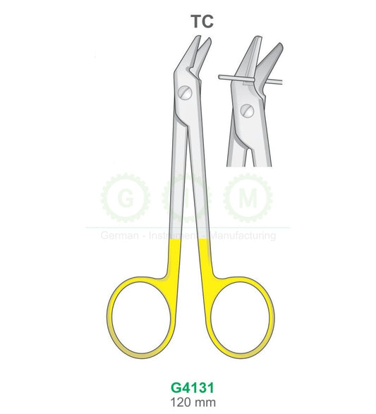 Wire Cutting Surgical Scissors 120mm Tungsten Carbide - G4131