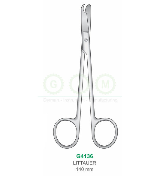 Littauer Suture Scissors 140mm Stitch Scissors - G4136