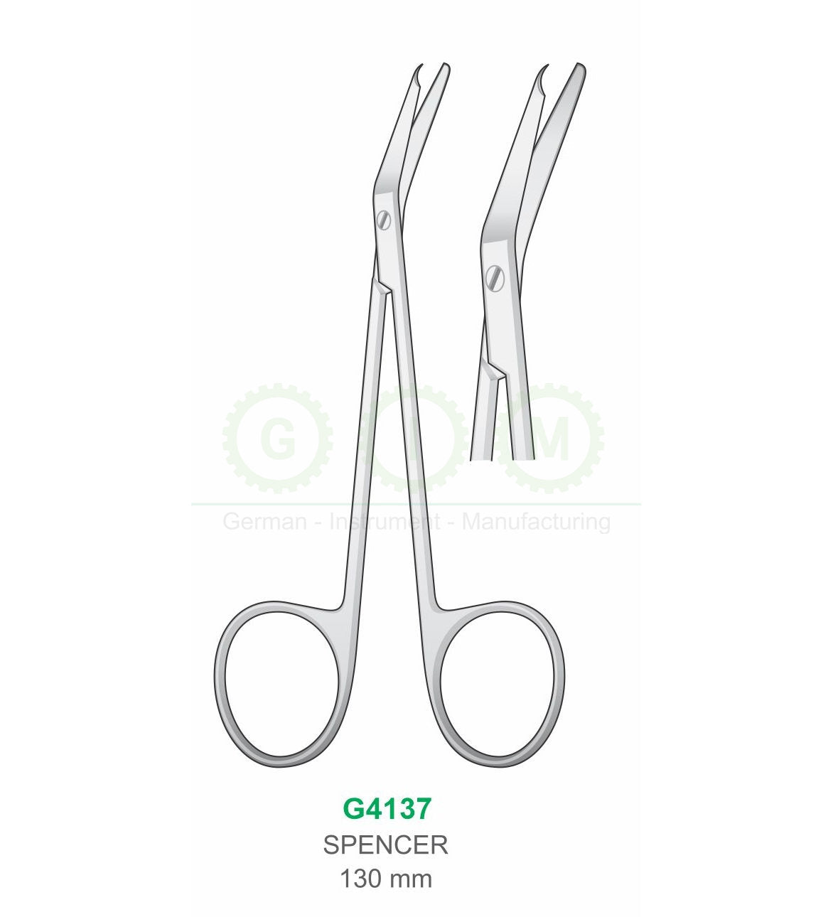 Spencer Suture Scissors 130mm Angled Stitch Scissors - G4137