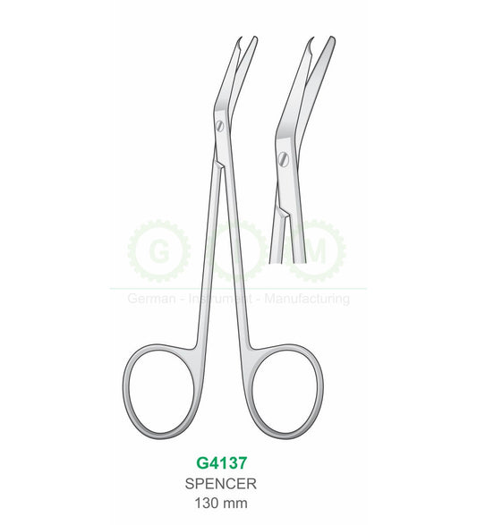 Spencer Suture Scissors 130mm Angled Stitch Scissors - G4137