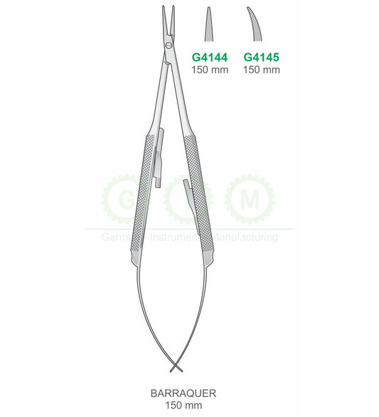 Barraquer Micro Scissors 150mm Spring Type Fine Tips - G4144 / G4145