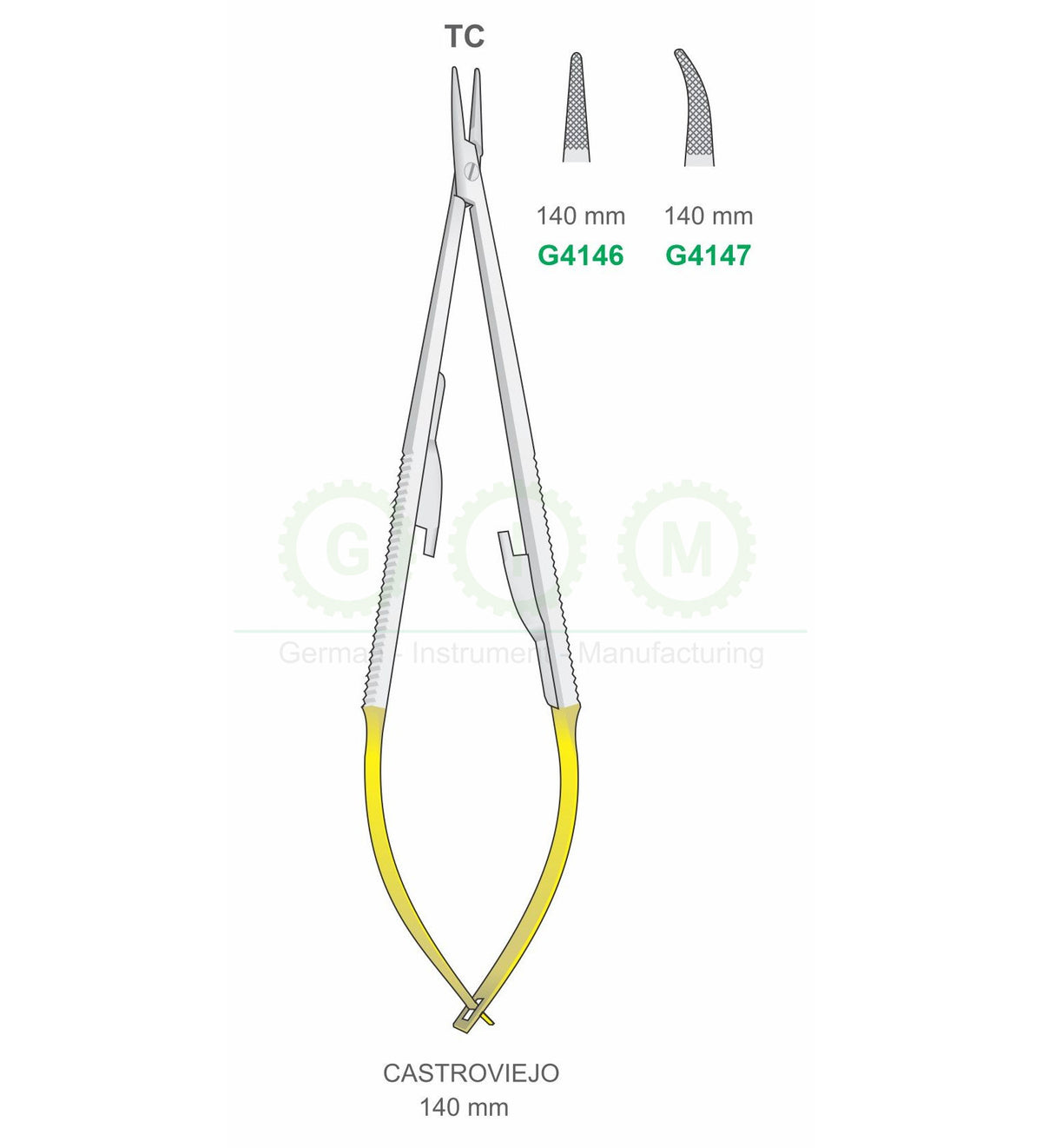 Castroviejo Micro Scissors 140mm TC Tungsten Carbide Spring Type - G4146 / G4147