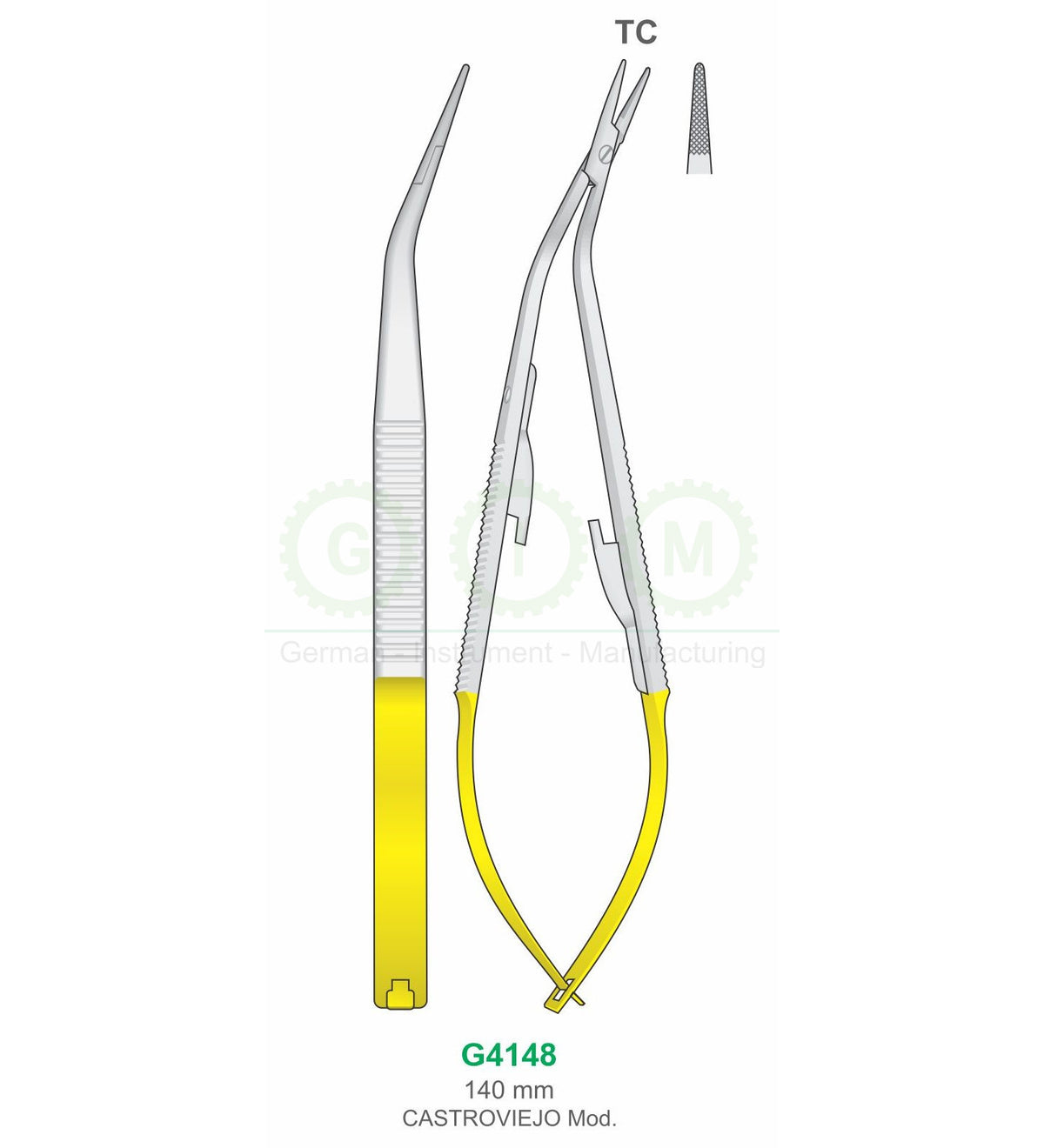Castroviejo Micro Scissors 140mm TC Modified Model Angled - G4148