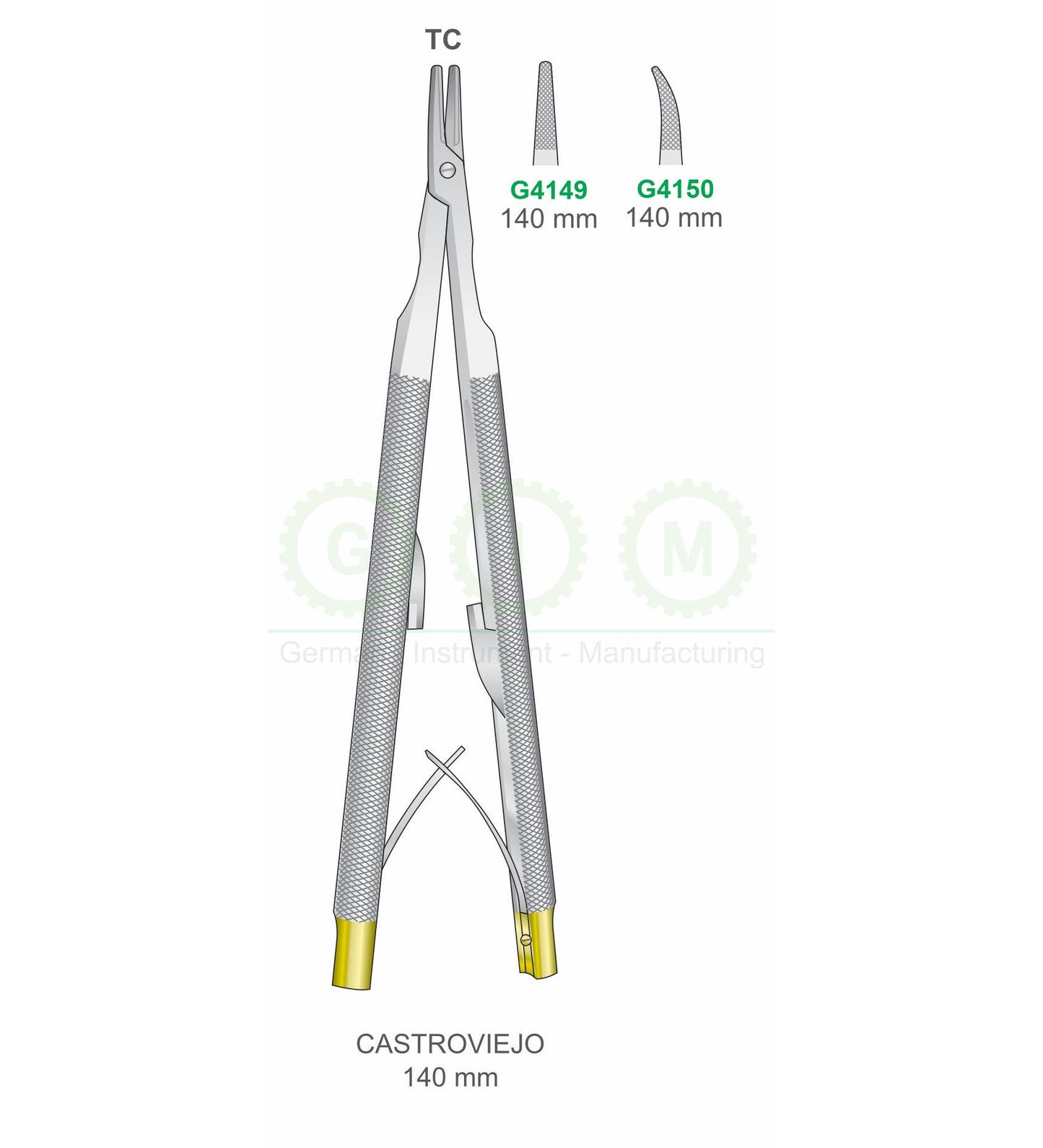 Castroviejo Micro Scissors 140mm TC Tungsten Carbide Round Handle - G4149 / G4150