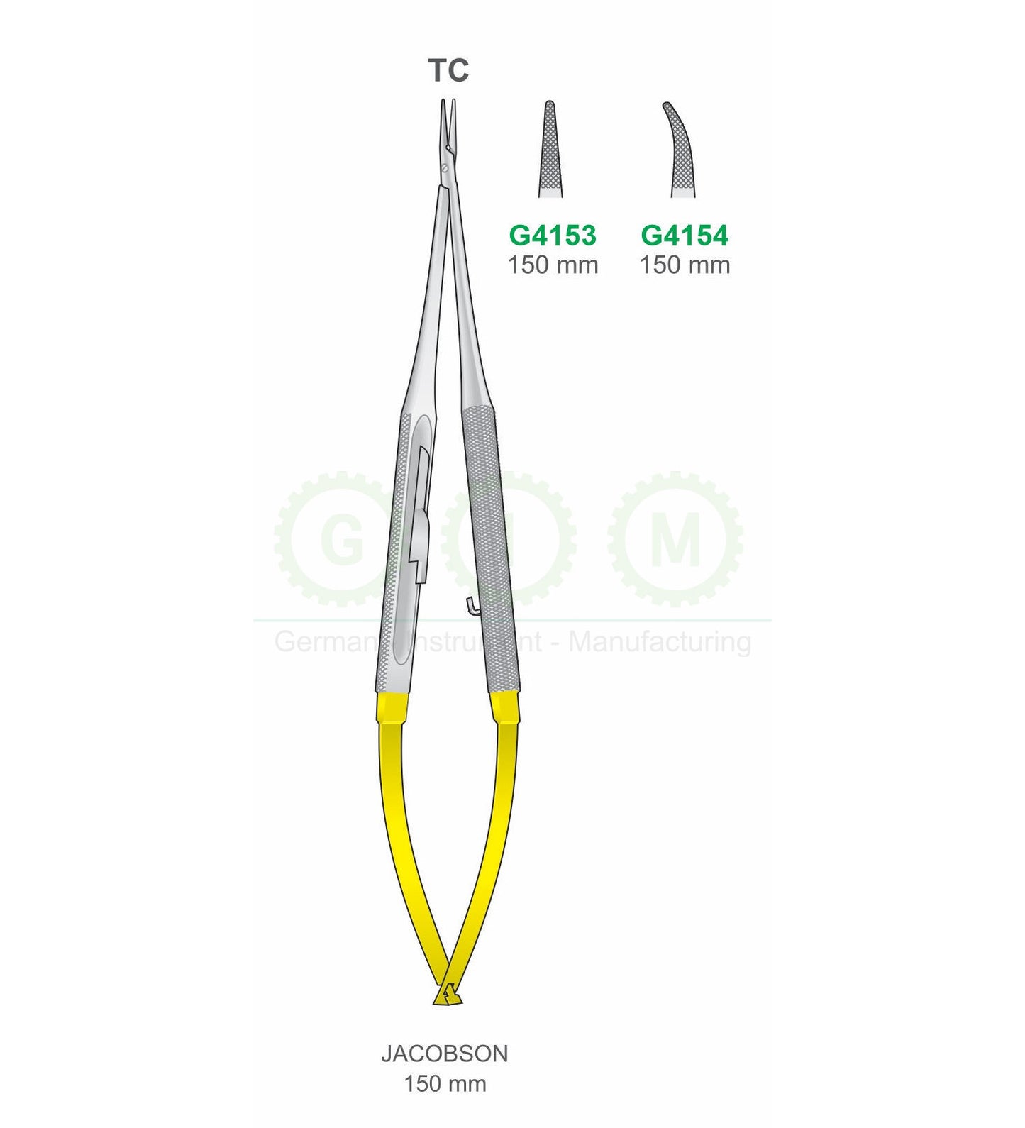 Jacobson Micro Scissors 150mm TC Tungsten Carbide Needle Scissors - G4153 / G4154