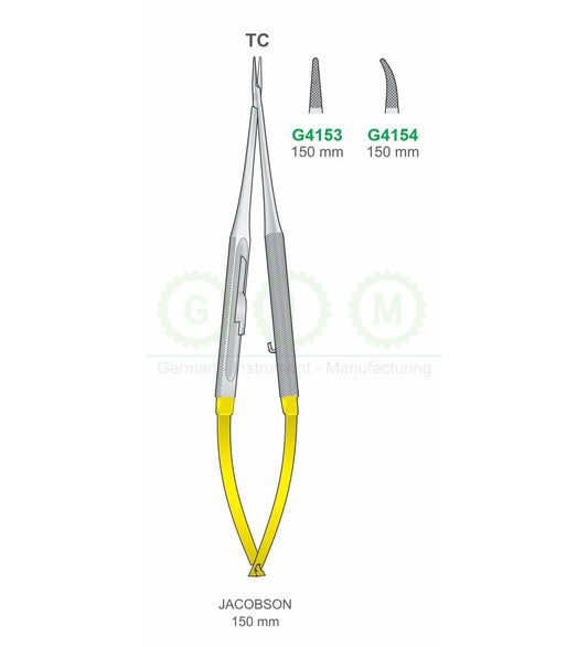 Jacobson Micro Scissors 150mm TC Tungsten Carbide Needle Scissors - G4153 / G4154