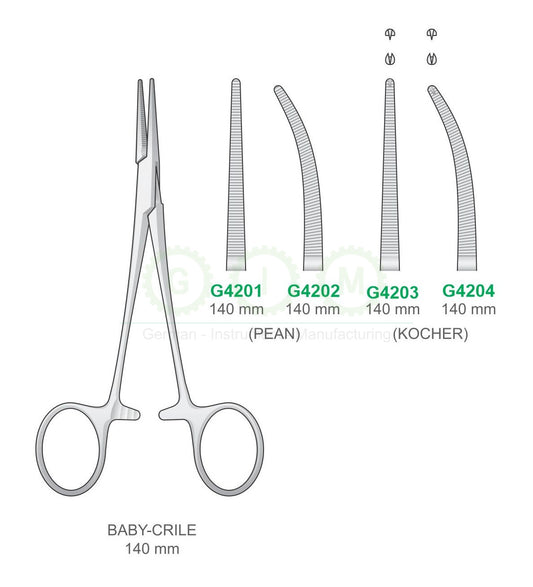 Baby Crile Pean & Kocher Towel Clamps