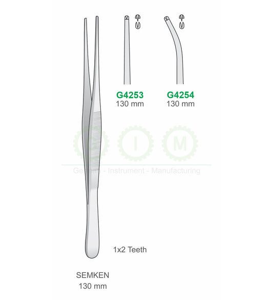 Semken Tissue Forceps 1x2 Teeth