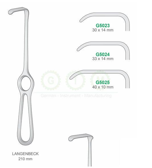 Langenbeck Retractors, 210mm