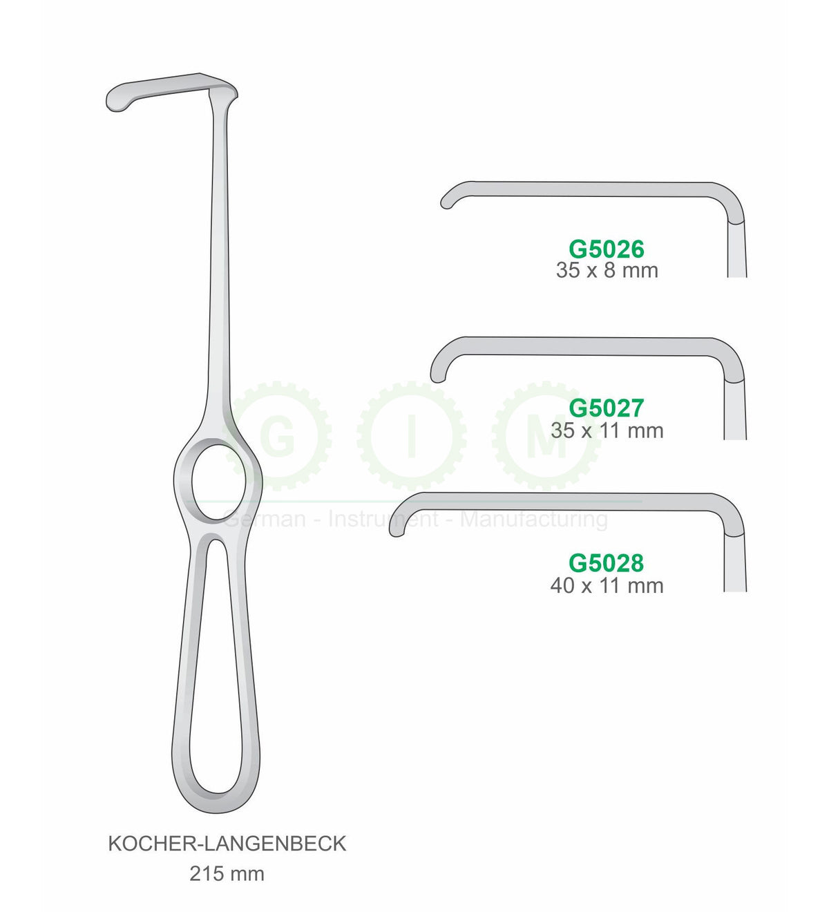Kocher-Langenbeck Retractors, 215mm