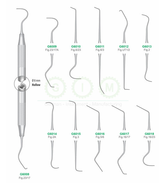 Double-Ended Explorers and Sickle Probes, 8mm Hollow Handle