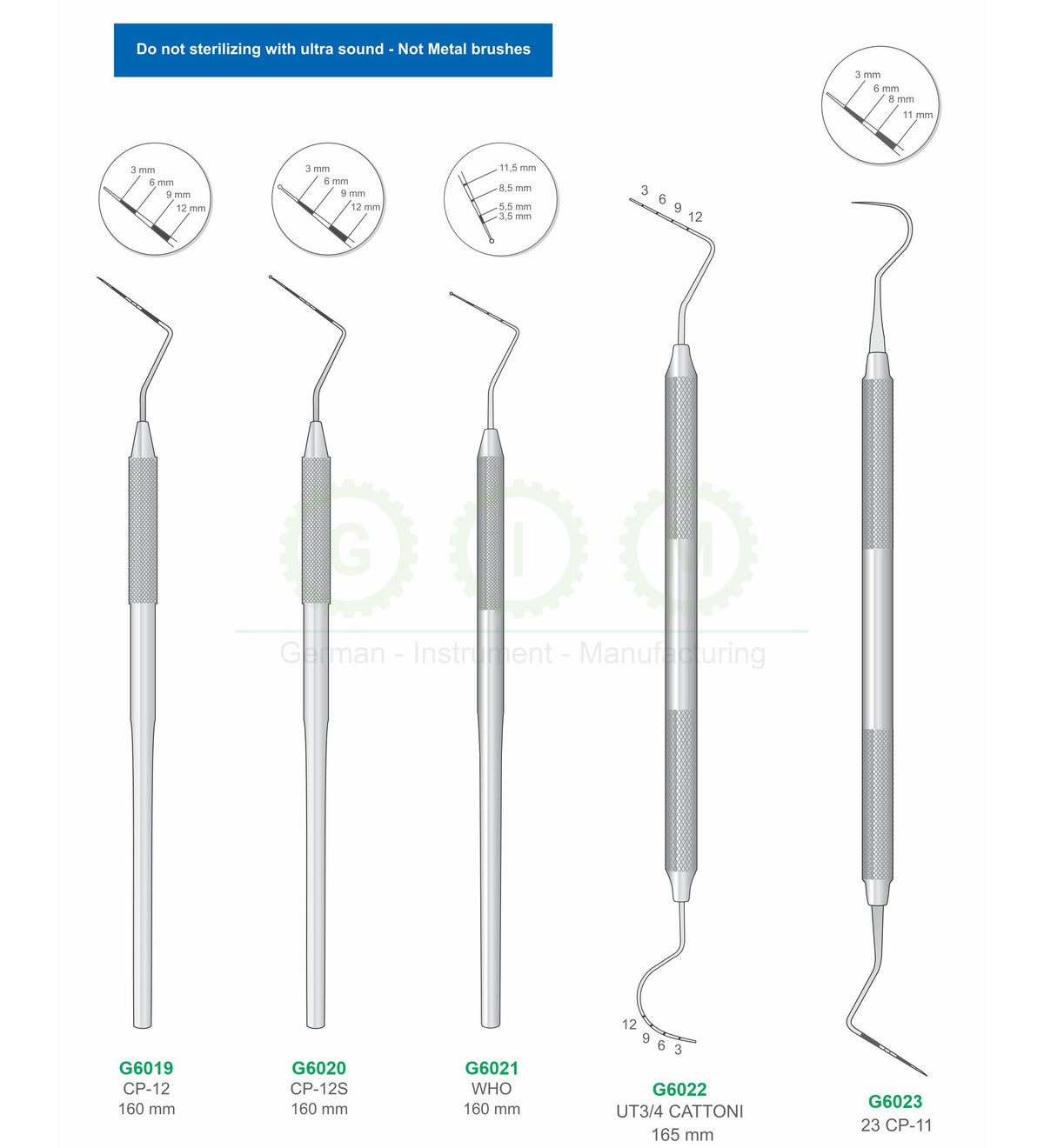 Periodontal Probes, 160–165mm