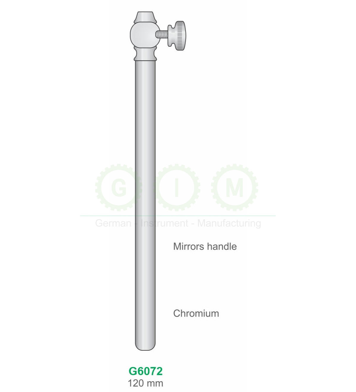 Chromium Dental Mirror Handle, 120mm