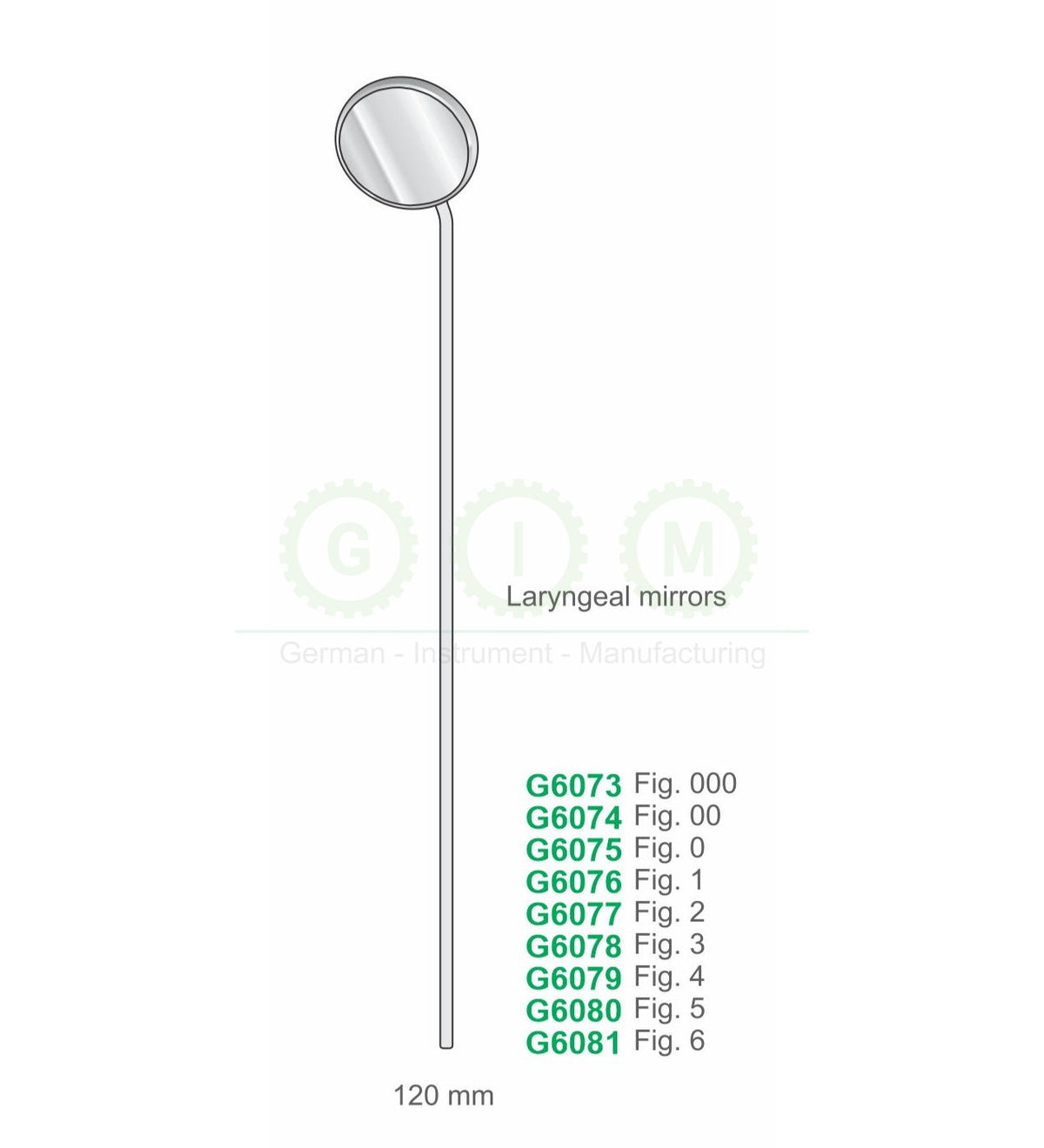Laryngeal Mirrors, 120mm