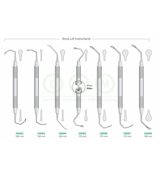 Sinus Lift Instruments, Assorted Sizes