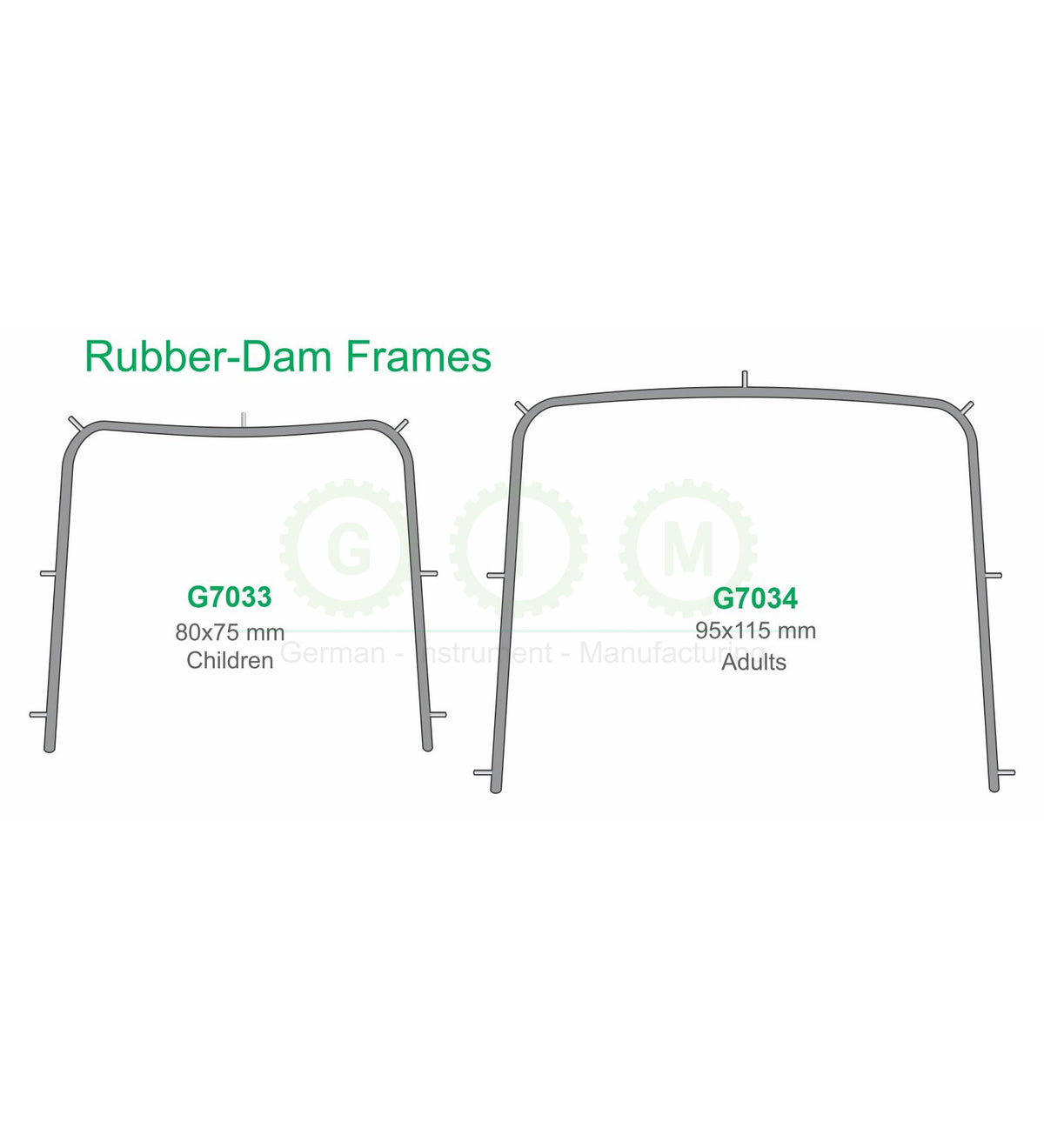 Dental Rubber Dam Frames, Child and Adult Sizes