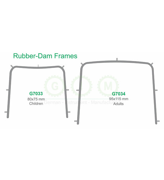 Dental Rubber Dam Frames, Child and Adult Sizes