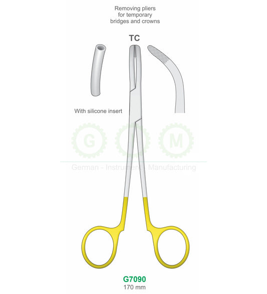 Crown Removing Pliers with Silicone Insert, 170mm