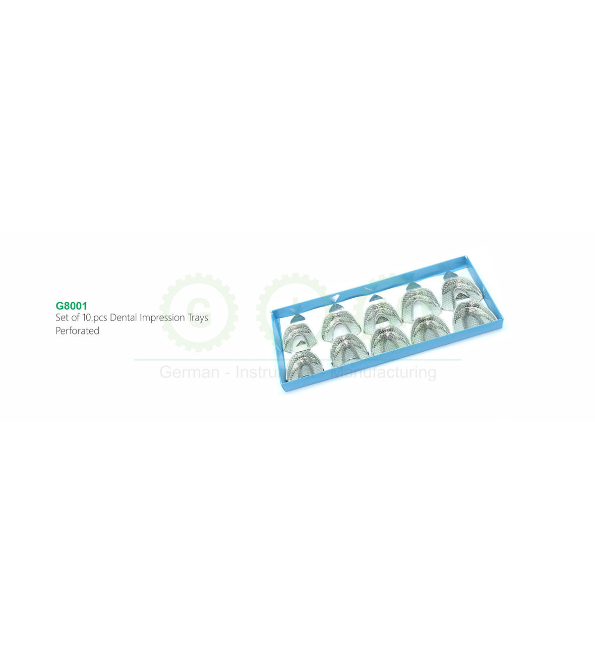 Dental Impression Trays, Perforated, Set of 10
